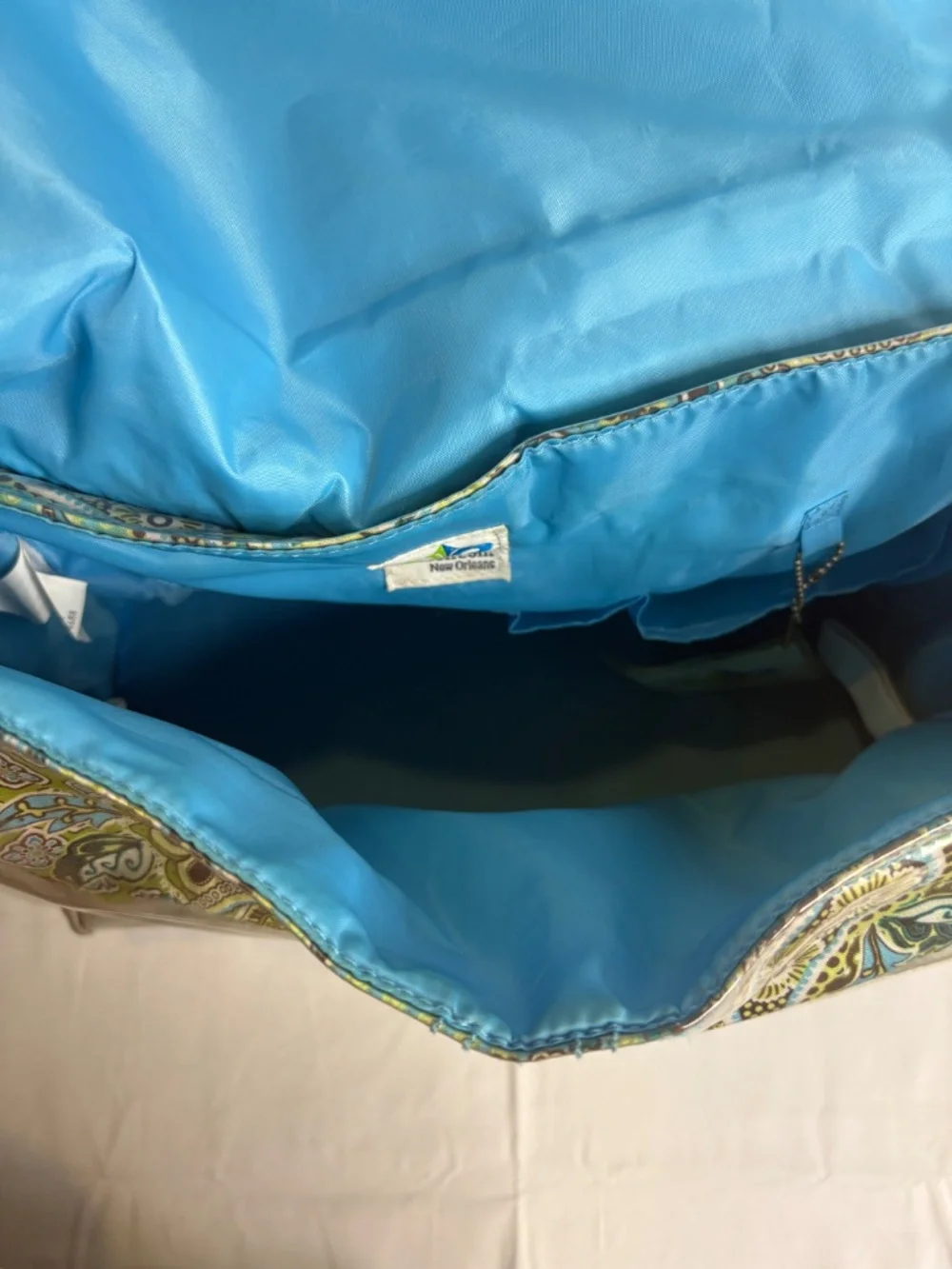Kalencom New Orleans Toile Brown/Blue Adjustable Strap Diaper Bag w/Changing Mat